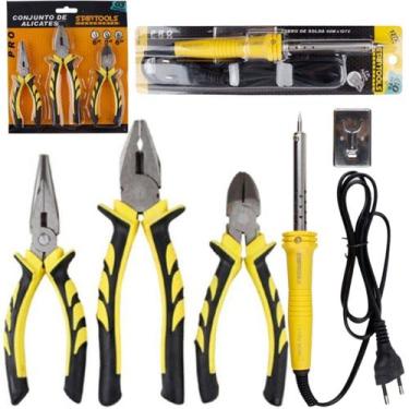Imagem de Kit Ferramenta Profissional Ferro de Solda Soldador 60w 127v ou 220v e