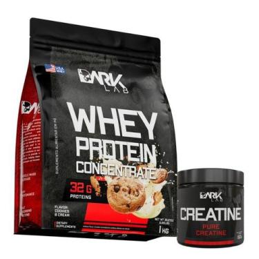 Imagem de Creatina 150g e Whey Concentrado 1kg Dark Lab, Cookies, único