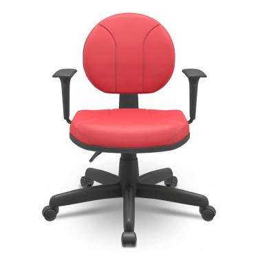 Imagem de Cadeira Operativa Executiva Backplax Com Braço Couro Vermelho - Plaxmetal