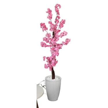 Imagem de Árvore Cerejeira Artificial Japonesa Rosa 150cm Vaso Decorativo(Coluna Branco)