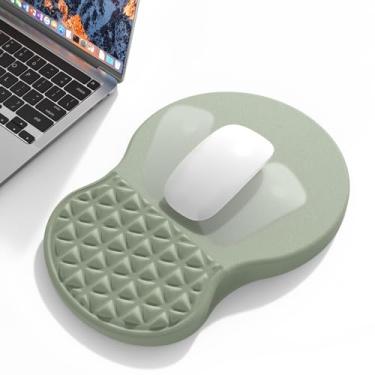 Imagem de PYEDCA Mouse pad ergonômico suporte de pulso com design de massagem de espuma, mouse para alívio da dor com descanso de pulso, base de poliuretano antiderrapante, mouse pads de computador para mesa