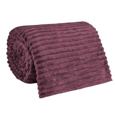 Imagem de Manta Casal Canelada Aveludada Soft 2,00x1,80 Microfibra Antialérgica Poliéster Toque Macio Lavável Diversas Cores