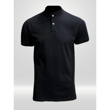 Imagem de Camiseta Masculina Henley Preta-Masculino