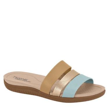 Imagem de Tamanco Feminino Tiras Conforto Anatômico Modare 7125.200, Tan, Azul s