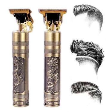 Imagem de Máquina Profissional Dragão Acabamento Sem Fio Cabelo Barba Pezinho Personalizada Com Limitador de Lamina Ajustável Recarregável 4 Pentes Óleo Escovinha Kit Conjunto Aparador Acabamento