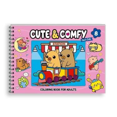 Imagem de Cute & Comfy Super Extra - Livro De Colorir Adulto - Capa Dura Holográfica