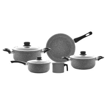 Imagem de WOLFF - Conjunto 5 Panelas de Indução Granilite Cinza Alumínio com Revestimento Cerâmico