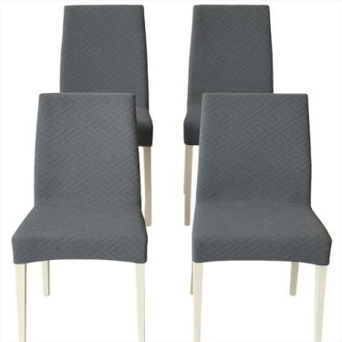 Imagem de Kit Capas Cadeiras Jantar Mesa 4 Lugares Elastano Proteção - Dcarte