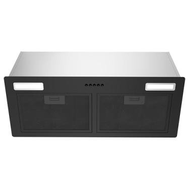 Imagem de FIREGAS Exaustor De Cozinha Embutido Em Aço Inoxidável 28", 600 Pés Cúbicos Por Minuto, 3 Velocidades, 2 Luzes Led E Controle Botão, Fogão Conversível Com/Sem Dutos