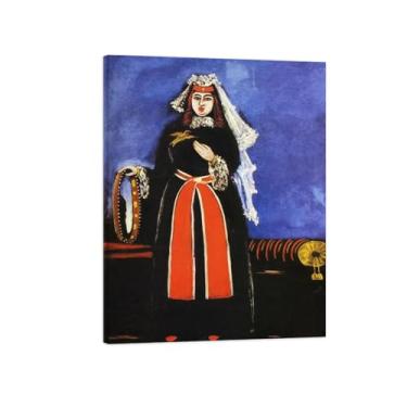 Imagem de Famosa pintura a óleo arte de parede quadros de tela decoração de parede quarto arte de parede impressão de reprodução em tela - mulher 2/60x80cm24x31inch emoldurada