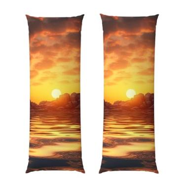 Imagem de Capa de travesseiro corporal com zíper oculto, fronha longa de microfibra macia e respirável para travesseiro corporal, farol do mar ao pôr do sol, capas de travesseiro para cama de presente para