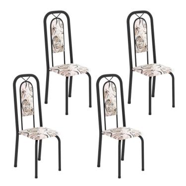 Imagem de Cadeiras para Sala de Jantar 4 Unidades Lara Arabesco / Preto