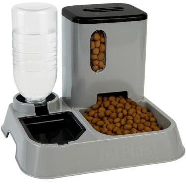 Imagem de Comedouro E Bebedouro Automático Alimentador Inteligente 2 em 1 água e Ração (Cinza)