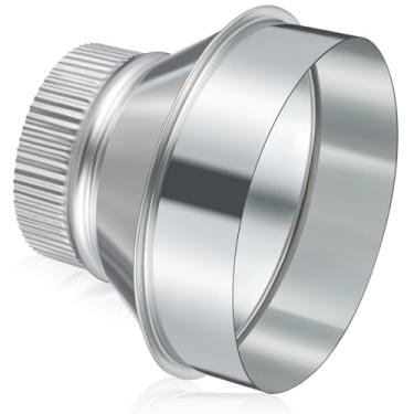 Imagem de Otoolling Redutor de duto de 15 a 10 cm, aumentador, adaptador de duto de ar de aço galvanizado, acoplamento de encaixe de conector de tubo crimpado redondo para sistemas de ventilação HVAC