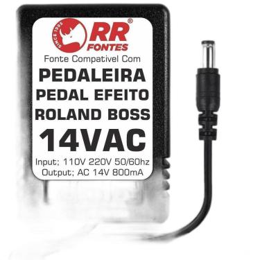 Imagem de Fonte 14Vac Para Pedal Boss Gs-10 Gt-3 Gt-6 Gt-6B Gt-8 Me-8