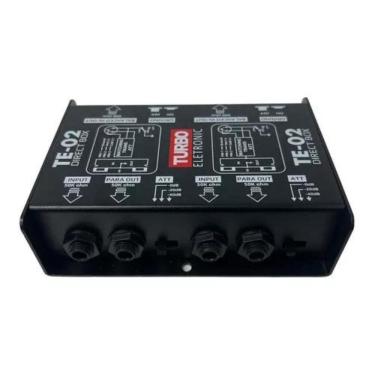 Imagem de Direct Box Passivo Duplo Estéreo TE02 Turbo | 2 Canais | Atenuação | Entradas Instrumentos | Saída Paralela | Saída Balanceada