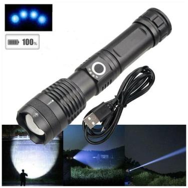 Imagem de Lanterna Militar T9 Tatica Forte Bateria Recarregavel Pesca Caça Fazen