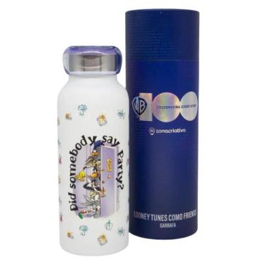 Imagem de Garrafa Térmica Inox Bubble 500ML 100 ANOS WARNER Branca ZC - ZONA CRI