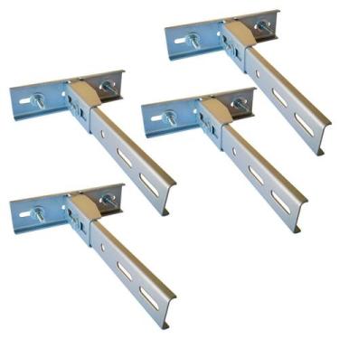 Imagem de Kit 4 peças Suporte Fixação com regulagem para Motor Portão Basculante