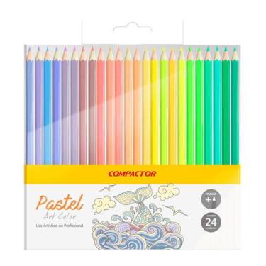 Imagem de Lápis De Cor Compactor Art Color Pastel Com 24 Cores