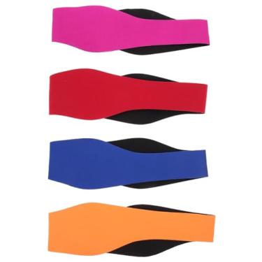 Imagem de 4 Pcs Bandana De Natação Banda De Natação Bloquear Tampões De Ouvido Seguros Contra Água Arco De Cabelo Faixas De Cabelo Orelha Turbante Criança Pequena Bloqueio De Água Neoprene