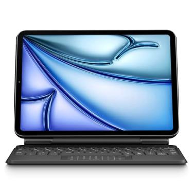Imagem de pekarejue Capa Magic Keyboard para iPad Air 11 polegadas (M3 2025/M2 2024) e iPad Air 5ª/4ª e iPad Pro 11 (4ª geração): trackpad multitoque inteligente, retroiluminação RGB, função fileira, preta