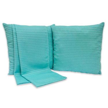 Imagem de Kit 1 Peseira QUEEN + 2 Capas de Almofadas 40cm x 40cm Piquet Favinho 