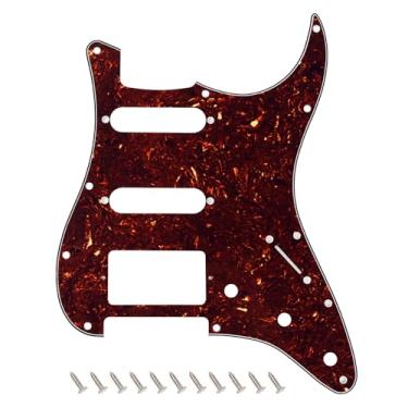 Imagem de Banworks 4 Ply Strat HSS Pickguard Pickguard de guitarra elétrica de 11 furos SSH placa de risco para para-lama EUA/Mexicano estilo moderno Stratocaster ST JT/HB-02 marrom escuro carapaça de tartaruga