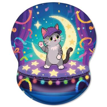 Imagem de ITNRSIIET Mouse pad ergonômico com descanso de pulso em gel confortável, base de poliuretano antiderrapante, superfície texturizada lisa, reduz a fadiga das mãos e a dor no pulso, 21 x 19 cm para