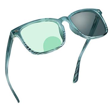 Imagem de Óculos de leitura bifocais, óculos de sol cinza fotocromático, ampliação de 0,00/+1,00 para homens/mulheres, 8082 ardósia azul cinza, 1 Count (Pack of 1)