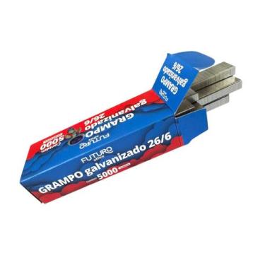 Imagem de Grampo Galvanizado 26/6 Caixas Com 10Mil Prendedor De Folhas - Futuro