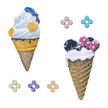 Imagem de LXQTAO Aromatizador de ar para carro, clipe de fragrância moderno para ventilação de ar condicionado para carro (sorvete Mickey Bow + sorvete branco, aroma floral composto + lavanda + limão + pêssego