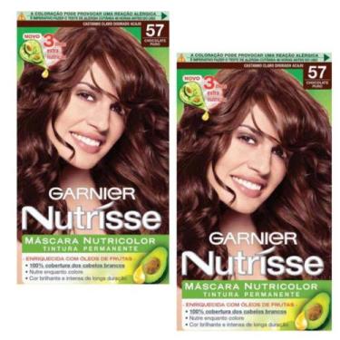 Imagem de Kit 2 Tintura Creme Nutrisse Garnier Chocolate Puro 57 kit
