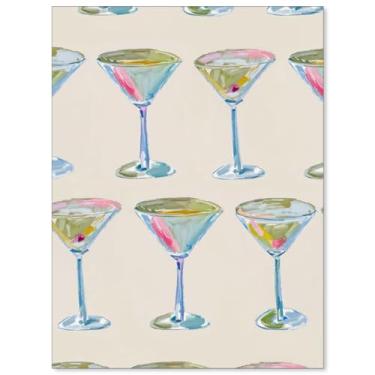 Imagem de Cartazes de decoração vintage martini engraçados coquetéis bebidas alcoólicas em tela impressões de arte de parede para casa cozinha dormitório bar carrinho 30 x 40 cm sem moldura