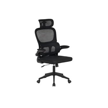 Imagem de Cadeira Escritório Ergonômica Stoel Summit Pro Confortável Home Office Encosto Reclinável Apoio Lombar 3D Apoio de Cabeça Ajustável Apoio de Braço Flip-Up Preto