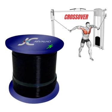 Imagem de 2X 100M Cabo Aço 1/8 6X19 Revestido Nylon Academia Resistent