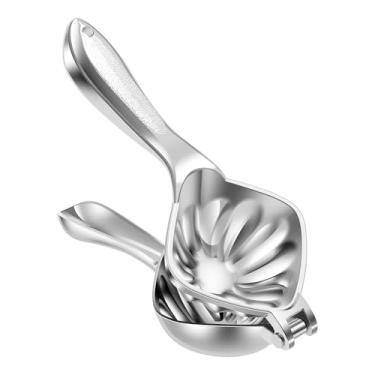 Imagem de Espremedor de limão, aço inoxidável, espremedor de limão, espremedor manual de citrinos, suco de frutas compacto para cozinha, bar, restaurante (estilo 1)