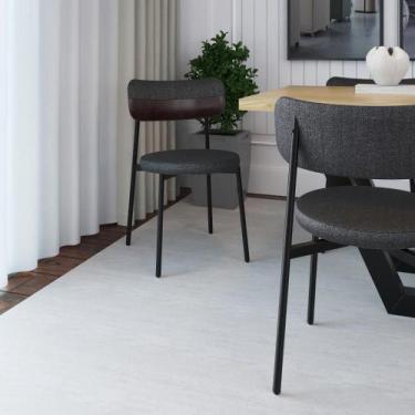 Imagem de Cadeira de Jantar Kyta Tecido Mesclado Est.Preta - Metalig