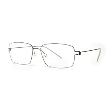 Imagem de GOJOHO Óculos de armação transparente de liga de titânio para mulheres e homens 8601, Preto