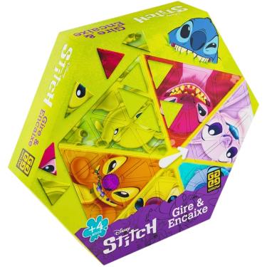 Imagem de Jogo de Tabuleiro Infantil Disney Gire e Encaixe Stitch Grow