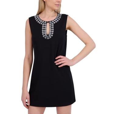 Imagem de Laundry by Shelli Segal Minivestido Emma Emma Embelezado – Crepe Scuba Stretch, Ônix preto, 38