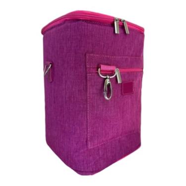 Imagem de Bolsa TéRmica Para 4 Garrafas Ou 2 Garrafas + 2 TaçAs - Ideal Para Vinho, Cerveja, Gin E Champanhe, Wine Bag Cooler Com EspaçO Para TaçAs(PINK)
