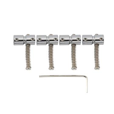 Imagem de Musiclily Pro Espaçamento 19mm Carrinhos Saddles de Aço para Baixo 4 Cordas Precision/Jazz Bass, Cromado (4 Peças)