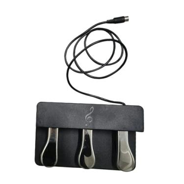 Imagem de MERIGLARE Pedal de teclado eletrônico pedal triplo sintetizador de sustain de piano premium universal para pianos elétricos teclados pedais