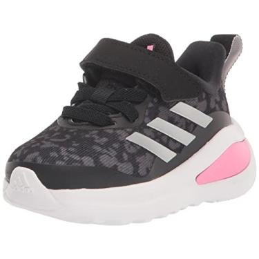 Imagem de adidas Tênis de corrida feminino Duramo SL, Preto/prata metálico/rosa (elástico), 5 Infant