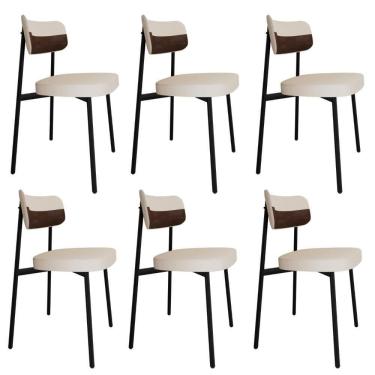 Imagem de Cadeira Alloa Fixa Com 4 Pés 50 X 44,7 X 83,8 Cm Com 6 Unidade Corriente Palha Courino Whisky