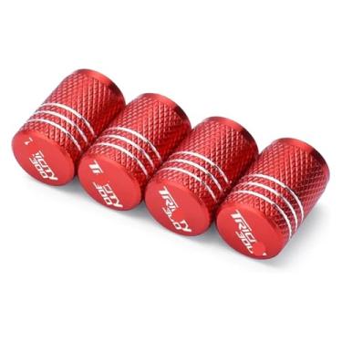 Imagem de Tampas herméticas de válvula de pneu de roda CNC para motocicleta compatíveis com Y&AMAHA TRICITY 300/125 2014-2021 (vermelho, 2 pares)