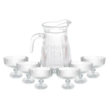 Imagem de Jogo Taças Sobremesa E Jarra Vidro Transparente Risk