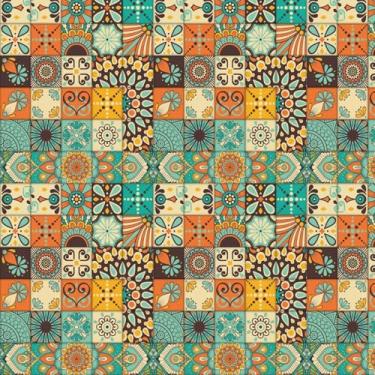 Imagem de ESSMOKO Papel de parede estilo mediterrâneo PVC autoadesivo à prova d'água para sala de estar, quarto, entrada, dormitório, loja, adesivos de renovação de armário padrão marroquino 40 * 300 cm