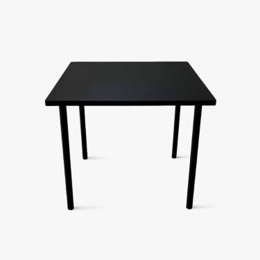 Imagem de Mesa Ana Maria 90x90 cm Tampo Preto Pés em Aço Criativa